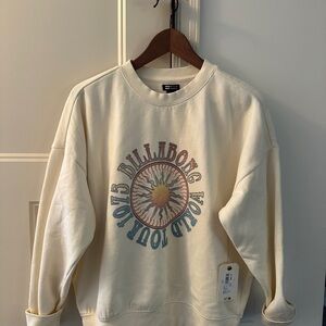 Billabong Cream Graphic Crewneck Sweatshirt